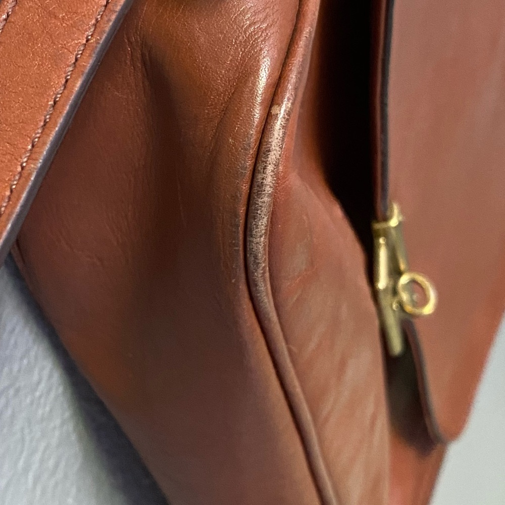 Fossil Medium cognac Messenger Bag with Adjustable Strap - Picture 14 of 16